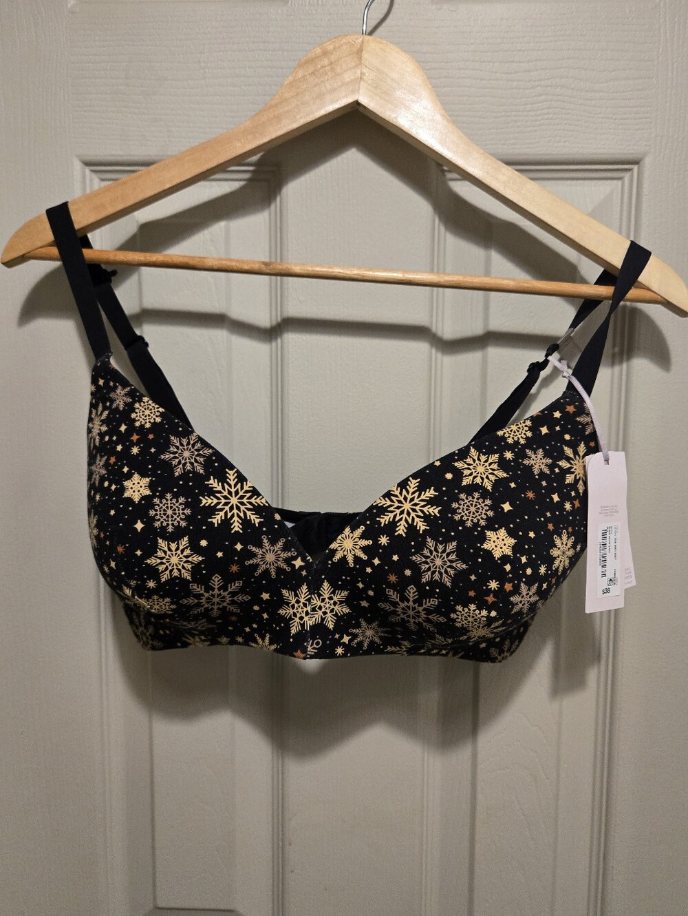 Nwt Ambrielle Black Snowflake Underwire Bra Size 36D